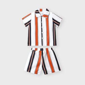 Toddler Boy 2pcs Bohemia Stripe Shirt & Shorts